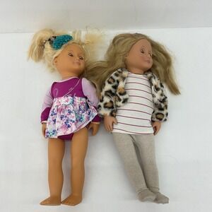 Used LOT 2 Battat Our Generation Little Girl Dolls Loose Blonde Caucasian